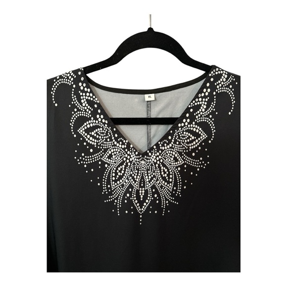 Black Embellished Maxi Dress – Size XL – Tall Girl Friendly – NWOT - Picture 7 of 9